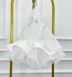 Satin Sequin Big Bow Fluffy Girls Birthday Princess Dress | KLFFIGID