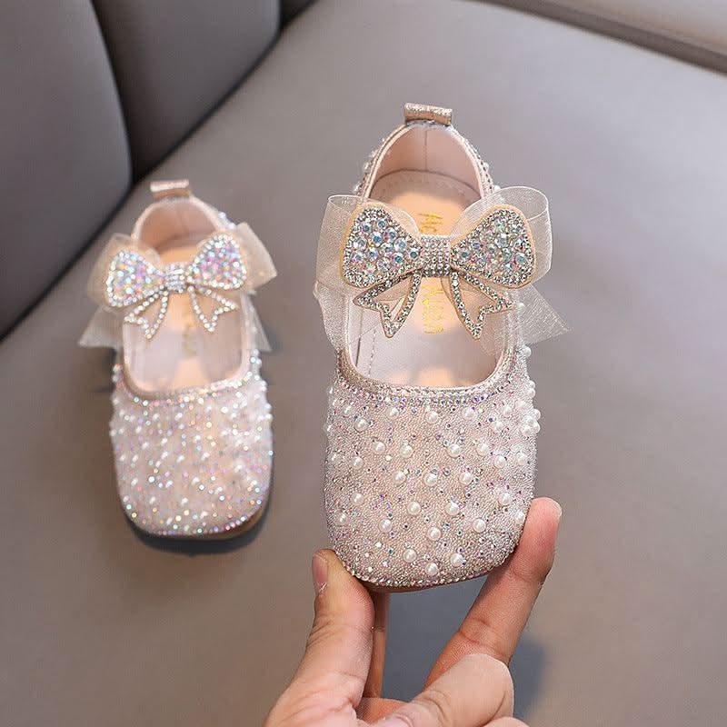 Sparkling Princess Shoes Elegant Kids Shoes Crystal and Pearl Dream Design