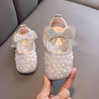 Sparkling Princess Shoes Elegant Kids Shoes Crystal and Pearl Dream Design