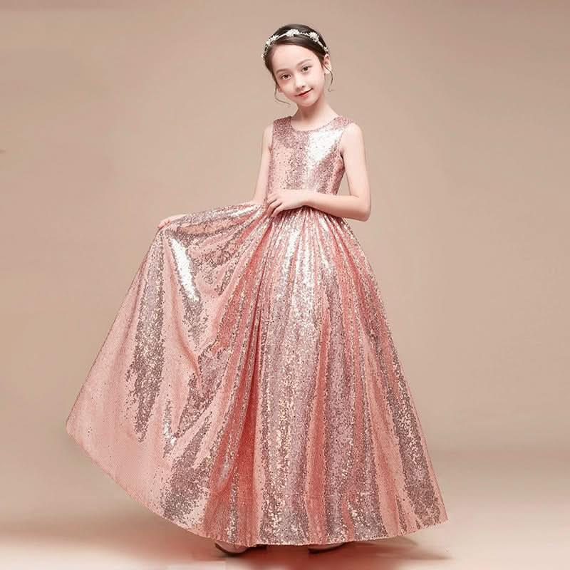 A Shiny Dream Dress for Little Princesses Glittering Holiday Princess Gown Exquisite Design for a Fairytale Look