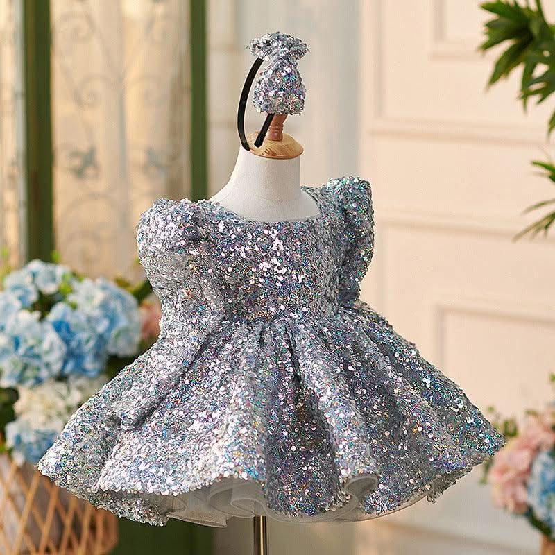 Girls Sparkling Sequin Princess Party Dress | KLFFIGID