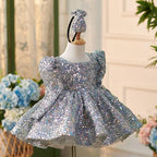 Girls Sparkling Sequin Princess Party Dress | KLFFIGID