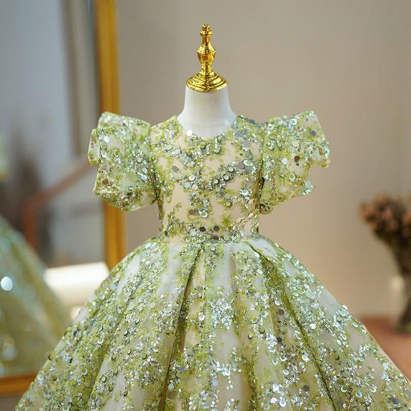 Luxurious Sequin Dress Girls' Dress Sparkling Princess Dream