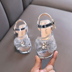 Dreamy Bow Girls' Sandals Pearl-Embellished Create a Little Summer Princess