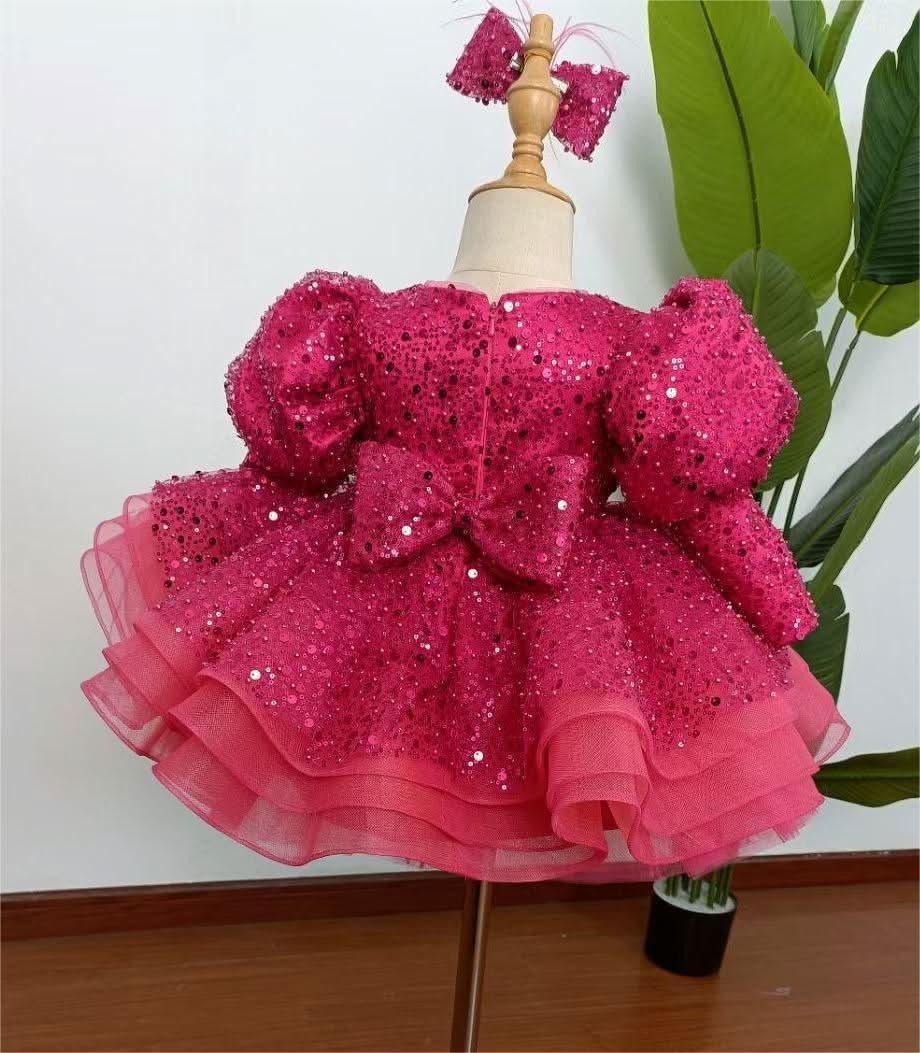 Long-Sleeved Sequined Princess Dream Tutu Party Gown | KLFFIGID