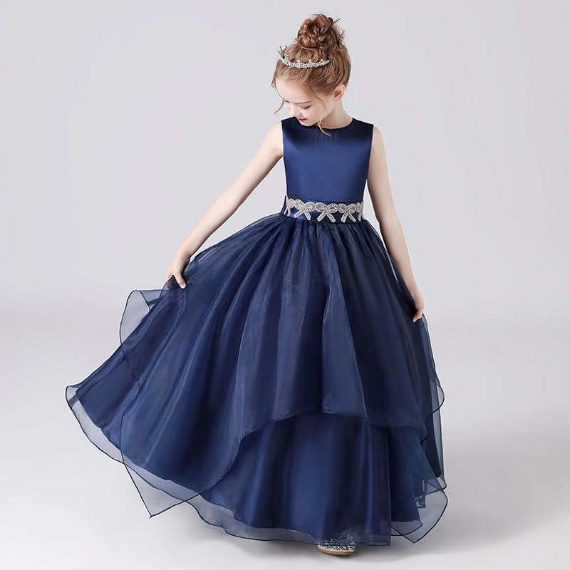 Dreamy Blue Gown for an Elegant Little Princess Multi-Layered Organza Dress for a Touch of Royal Playfulness