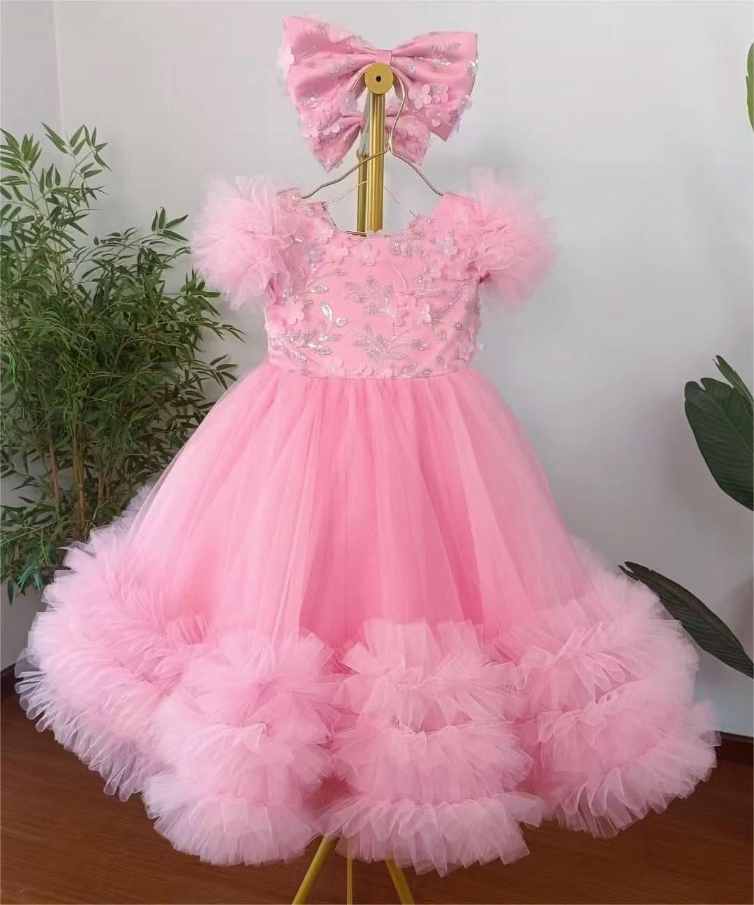 12m-12yrs multicolour sleeve baby birthday party princess dress for wedding dress for girls