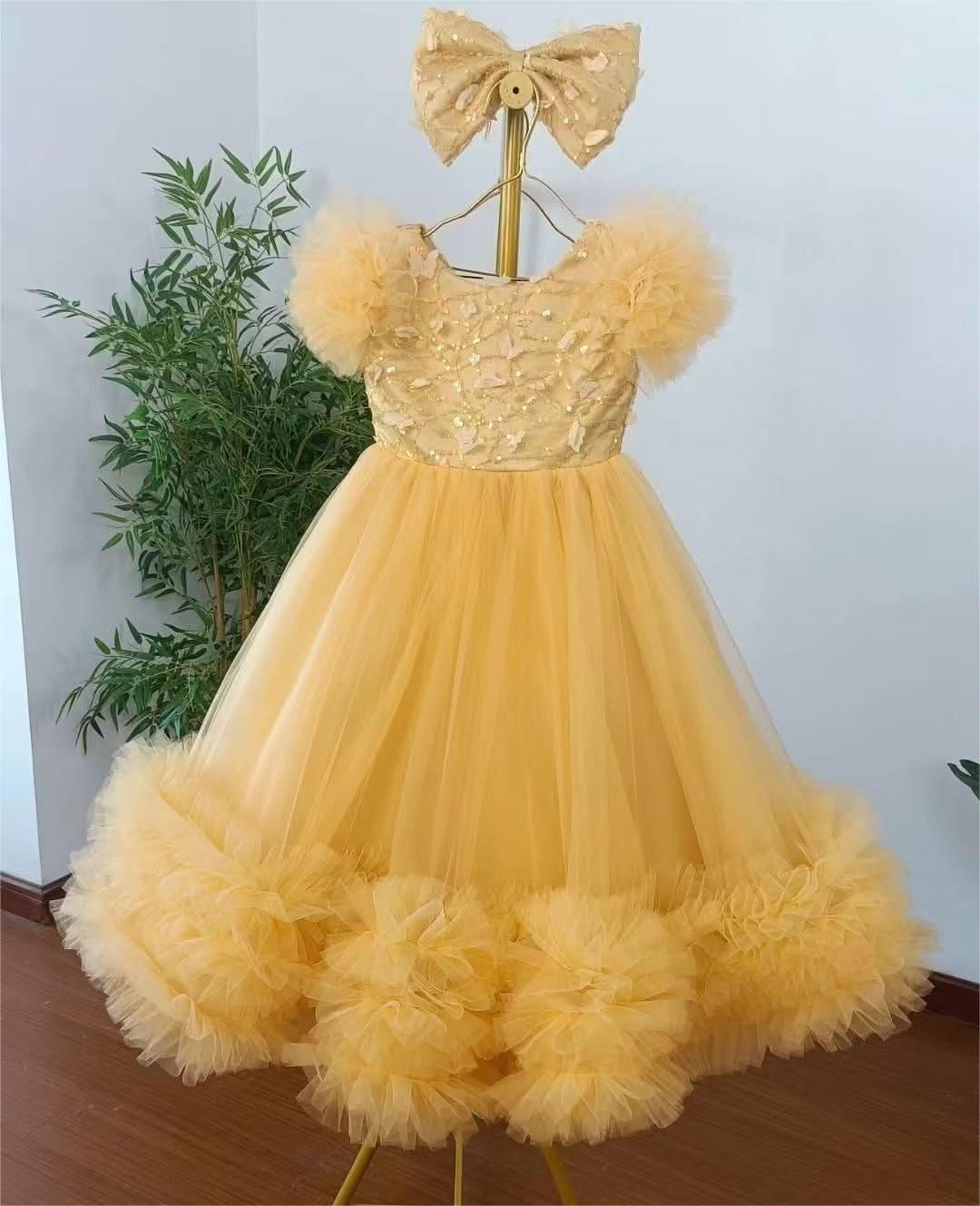 12m-12yrs multicolour sleeve baby birthday party princess dress for wedding dress for girls