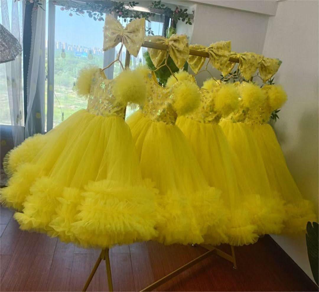 12m-12yrs multicolour sleeve baby birthday party princess dress for wedding dress for girls