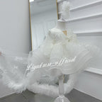 Lace Butterfly Sequined Trailing Birthday Dress with Tiara | KLFFIGID