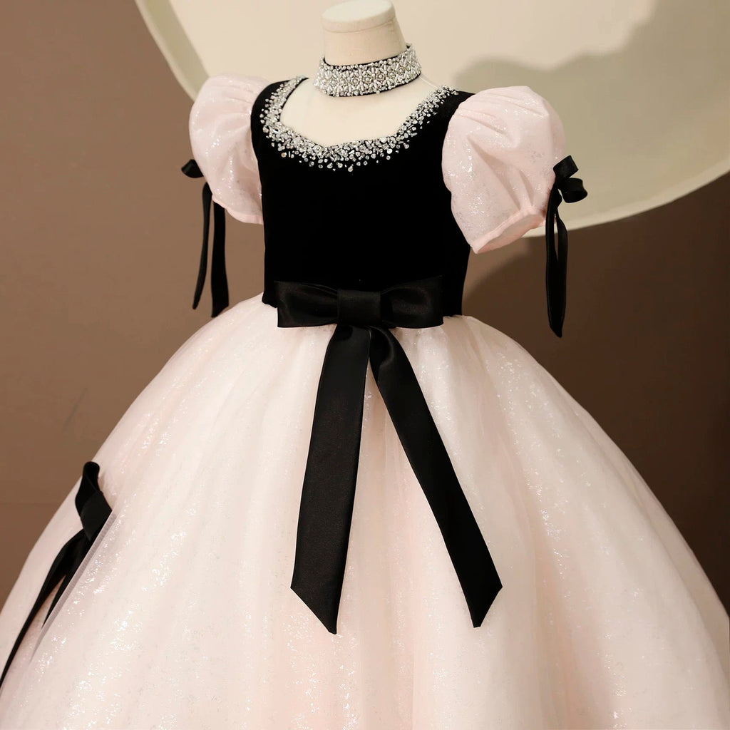 Girls princess dress wedding evening dress host piano stage performance girl dress baby girl pageant dress