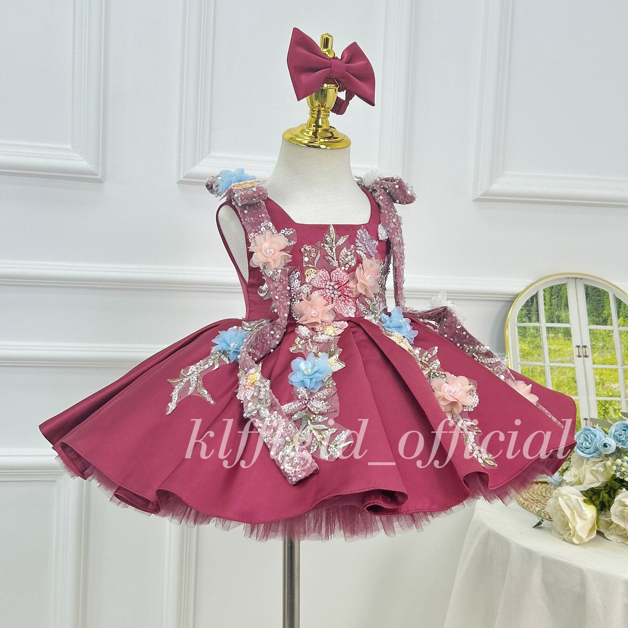 Baby 1st Birthday Kids Party Dress Wedding Flower Girl Dress | KLFFIGID