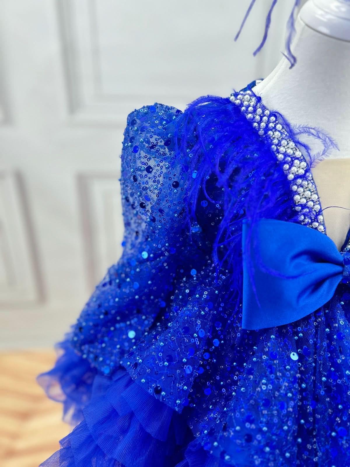 Girls Sequin Long Sleeve Evening Party Princess Dress | KLFFIGID