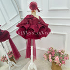 Red Christmas dress for girls Baby Birthday Dress Host's evening gown｜KLFFIGID