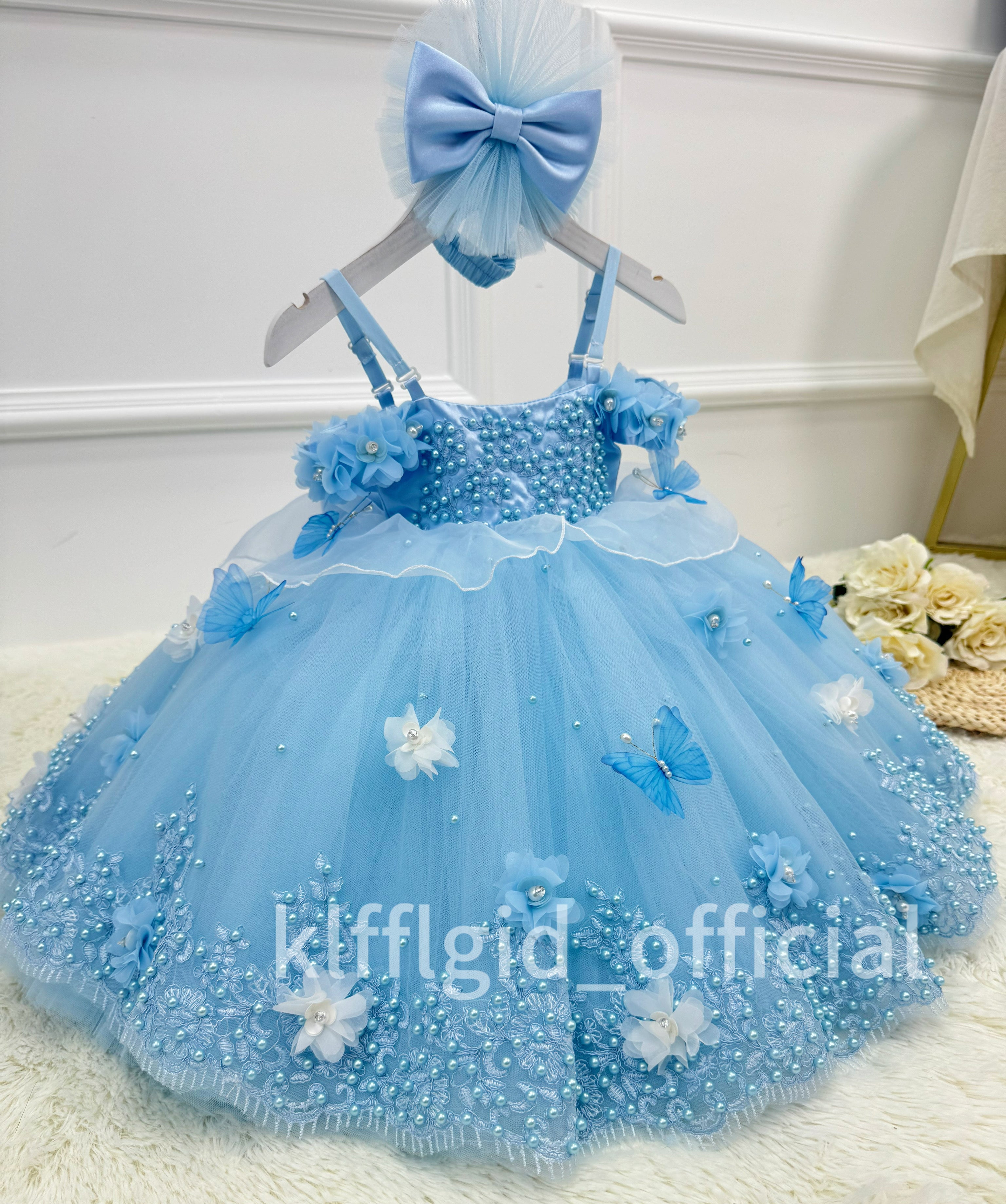 Baby First Birthday Dress Glamorous Pageant Gown | KLFFIGID