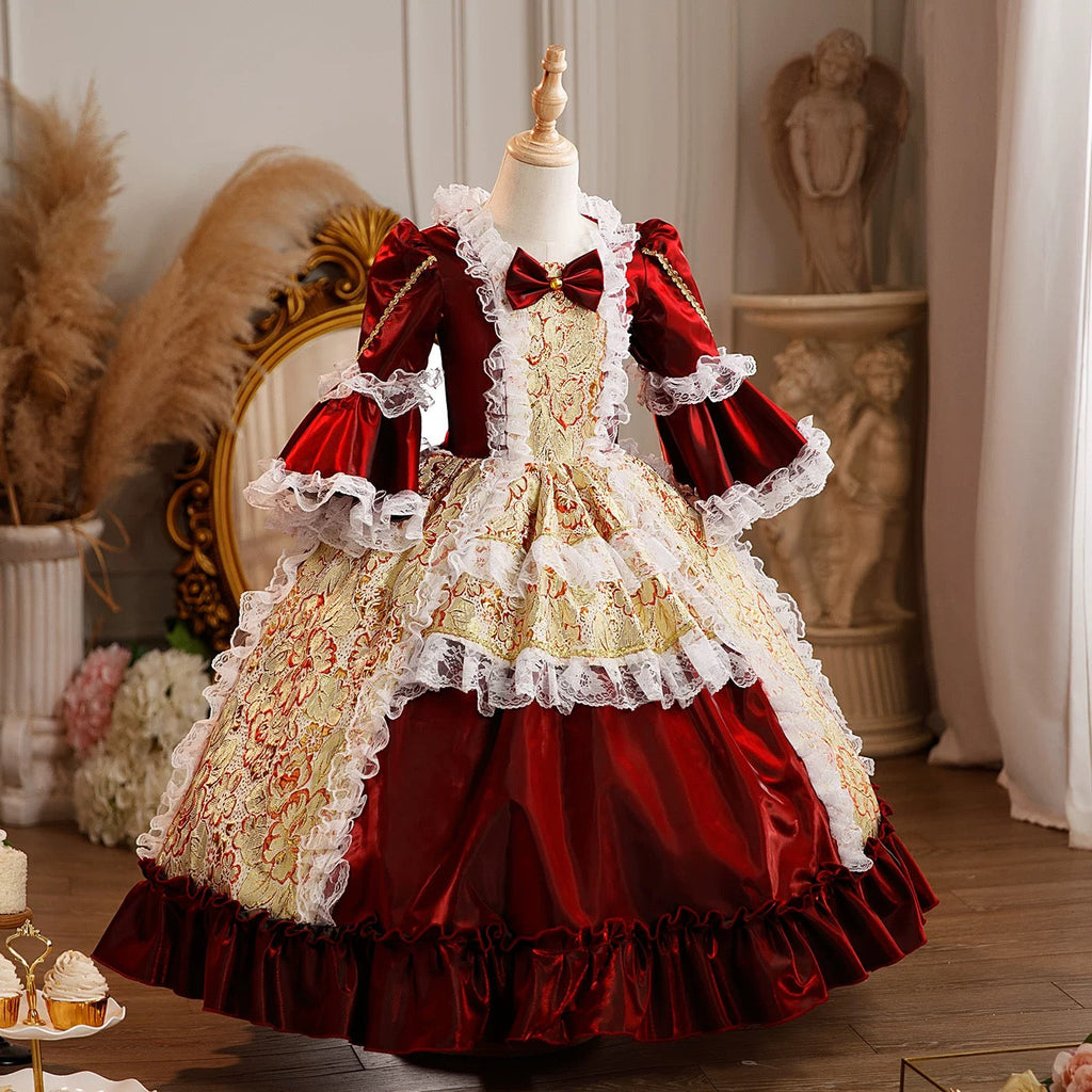 Similar bow elegant children's lolita dress Christmas dress, baby dress, children's prom girl evening dress