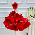 One-Shoulder Mesh Fluffy Stage Performance Dress for Girls | KLFFIGID