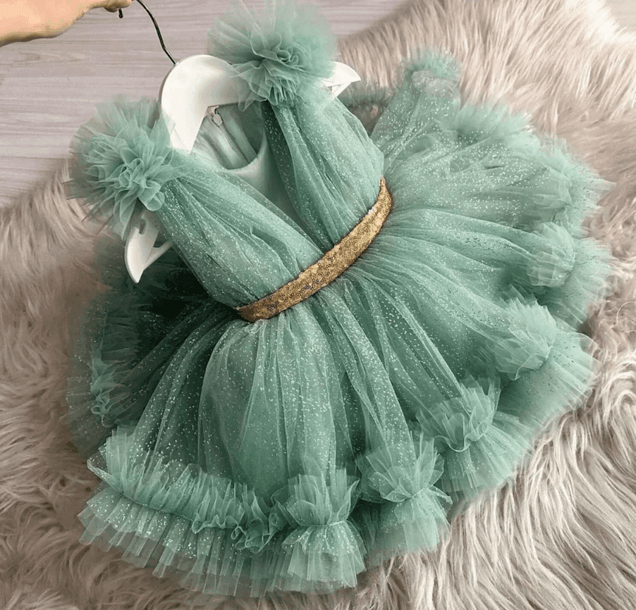 New Sleeveless Baby Birthday Party Fluffy Dress | KLFFIGID