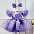 Embroidered Flower Fluffy Birthday Party Princess Dress | KLFFIGID