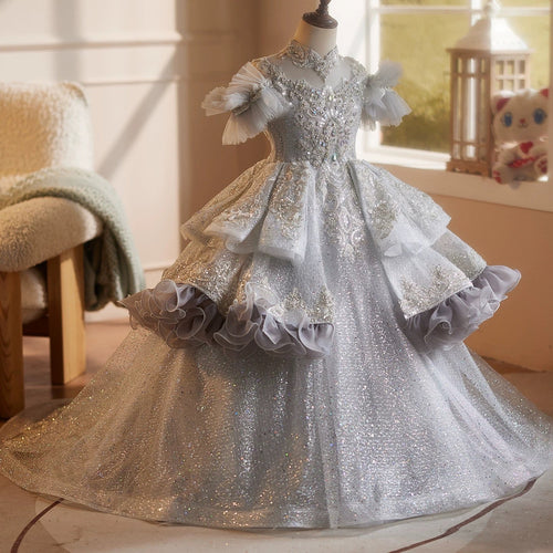 Children's festival stage performance evening dress concert high-end long girl's dress