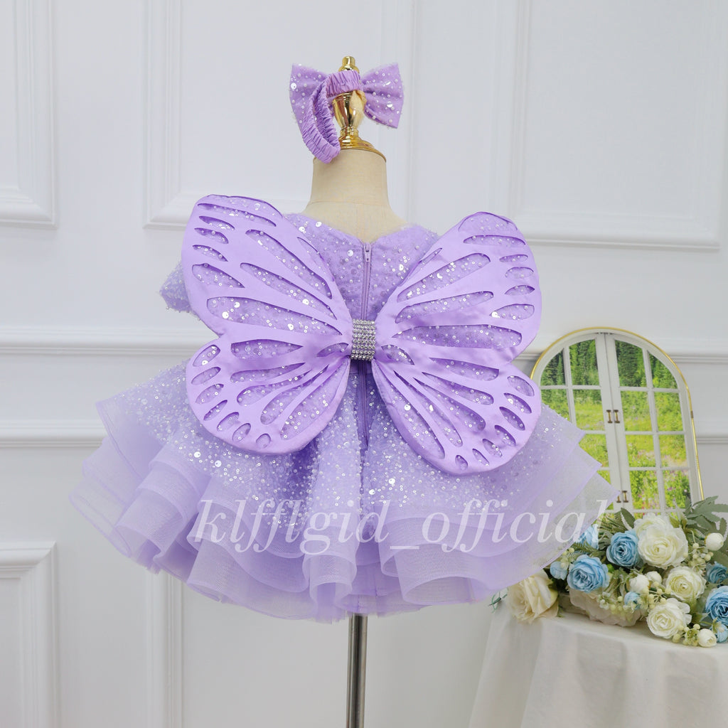 Baby First Birthday Gorgeous Flower Girl Party Dress | KLFFIGID