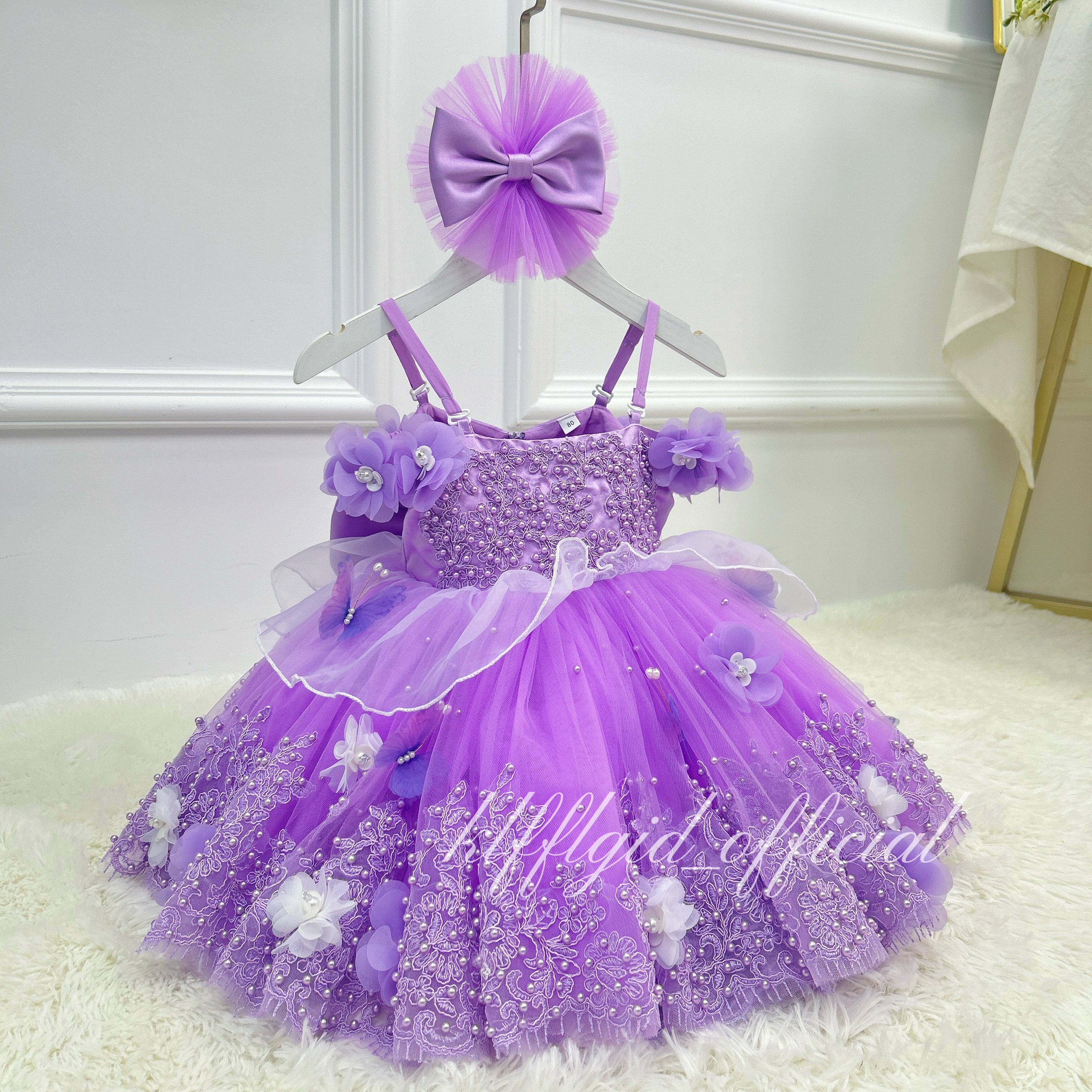 Baby First Birthday Dress Glamorous Pageant Gown | KLFFIGID