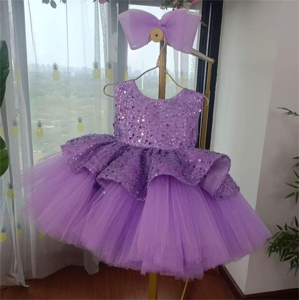 Elegant Sequin Baby Girl Birthday & Flower Girl Dress | KLIFFIGID