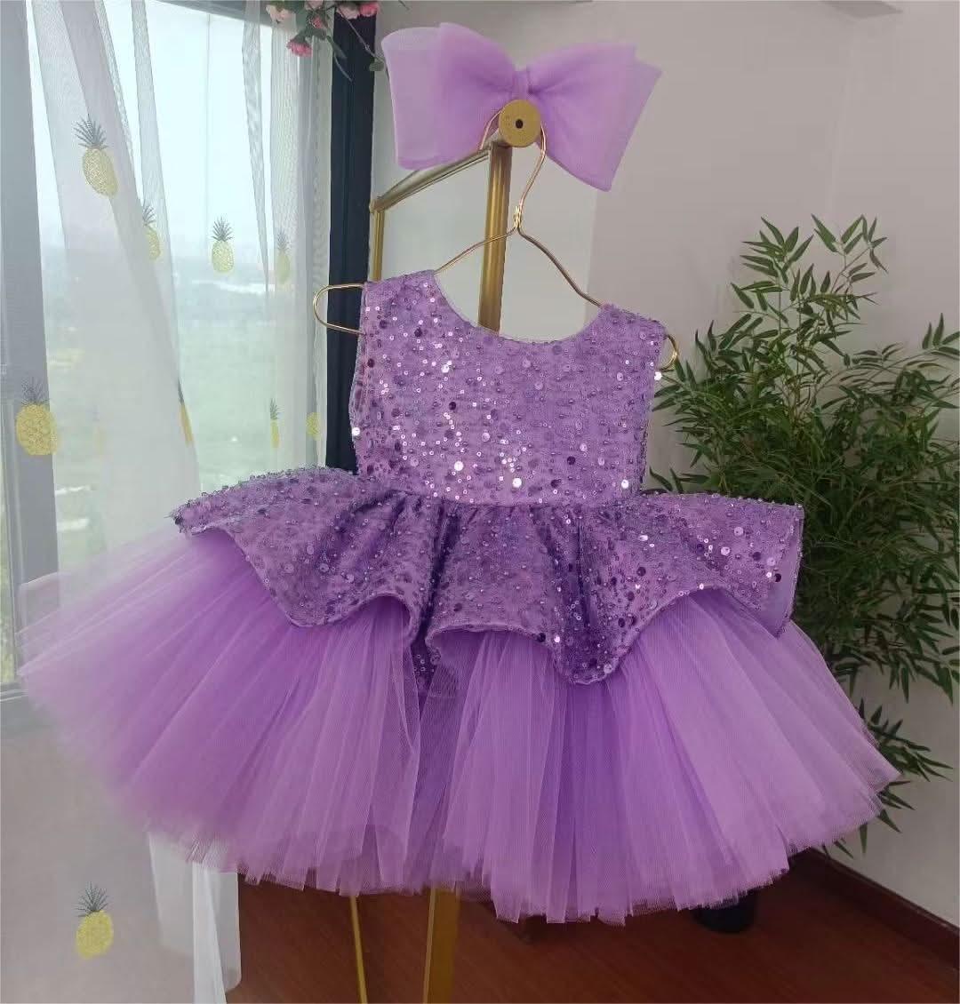 Elegant Sequin Baby Girl Birthday & Flower Girl Dress | KLIFFIGID