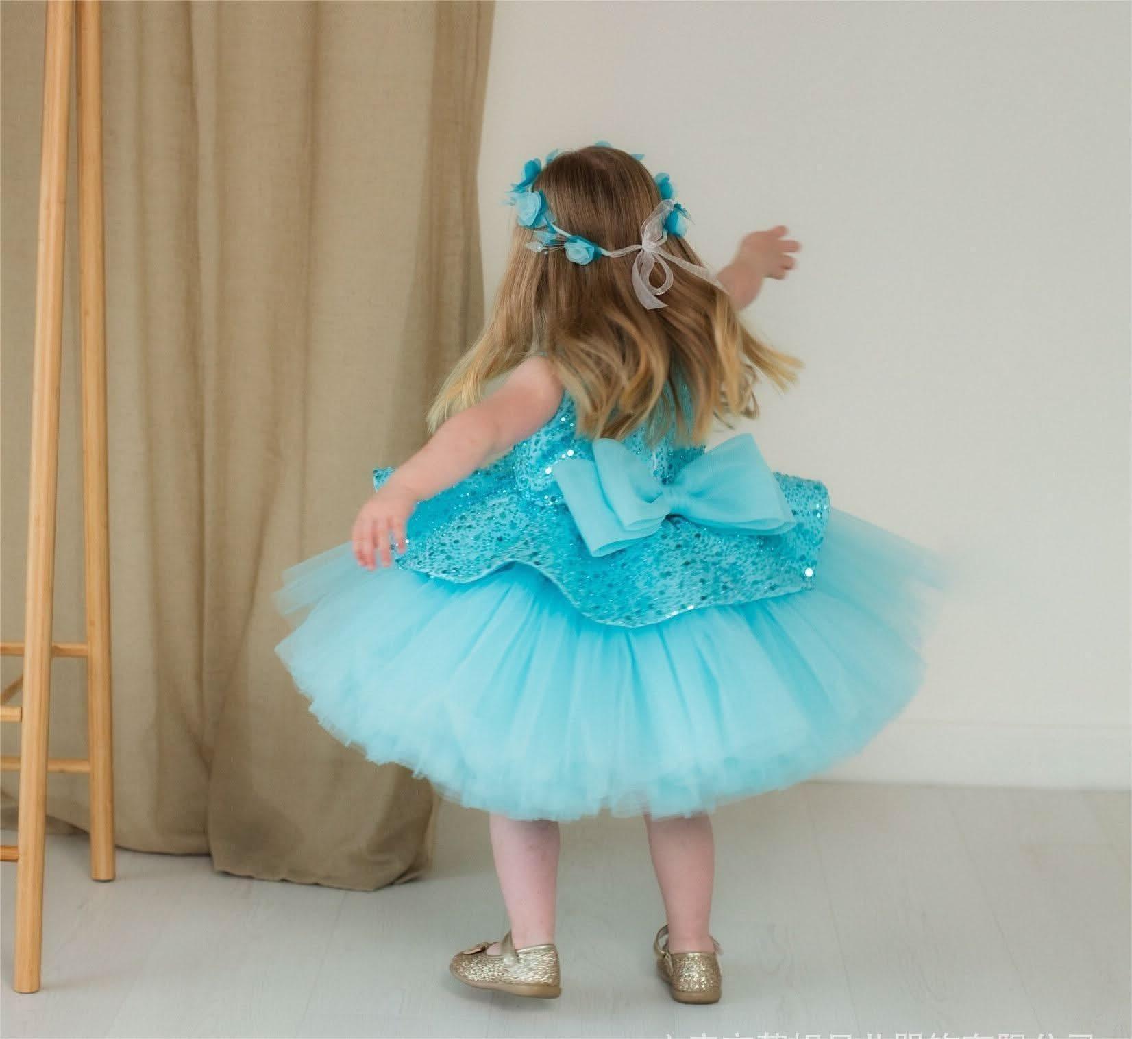 Elegant Sequin Baby Girl Birthday & Flower Girl Dress | KLIFFIGID