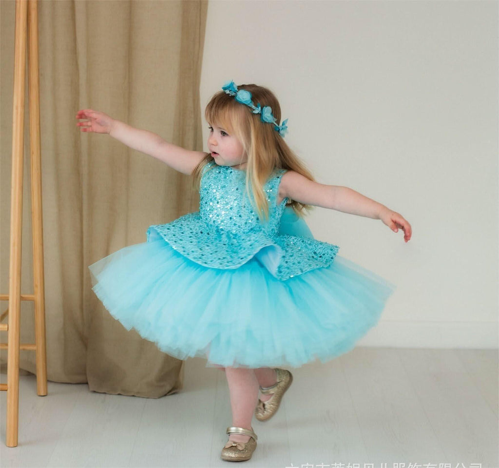 Elegant Sequin Baby Girl Birthday & Flower Girl Dress | KLIFFIGID
