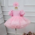 Baby's Birthday Dress with a Large Bow Glamorous pageant gown | KLFFLGID