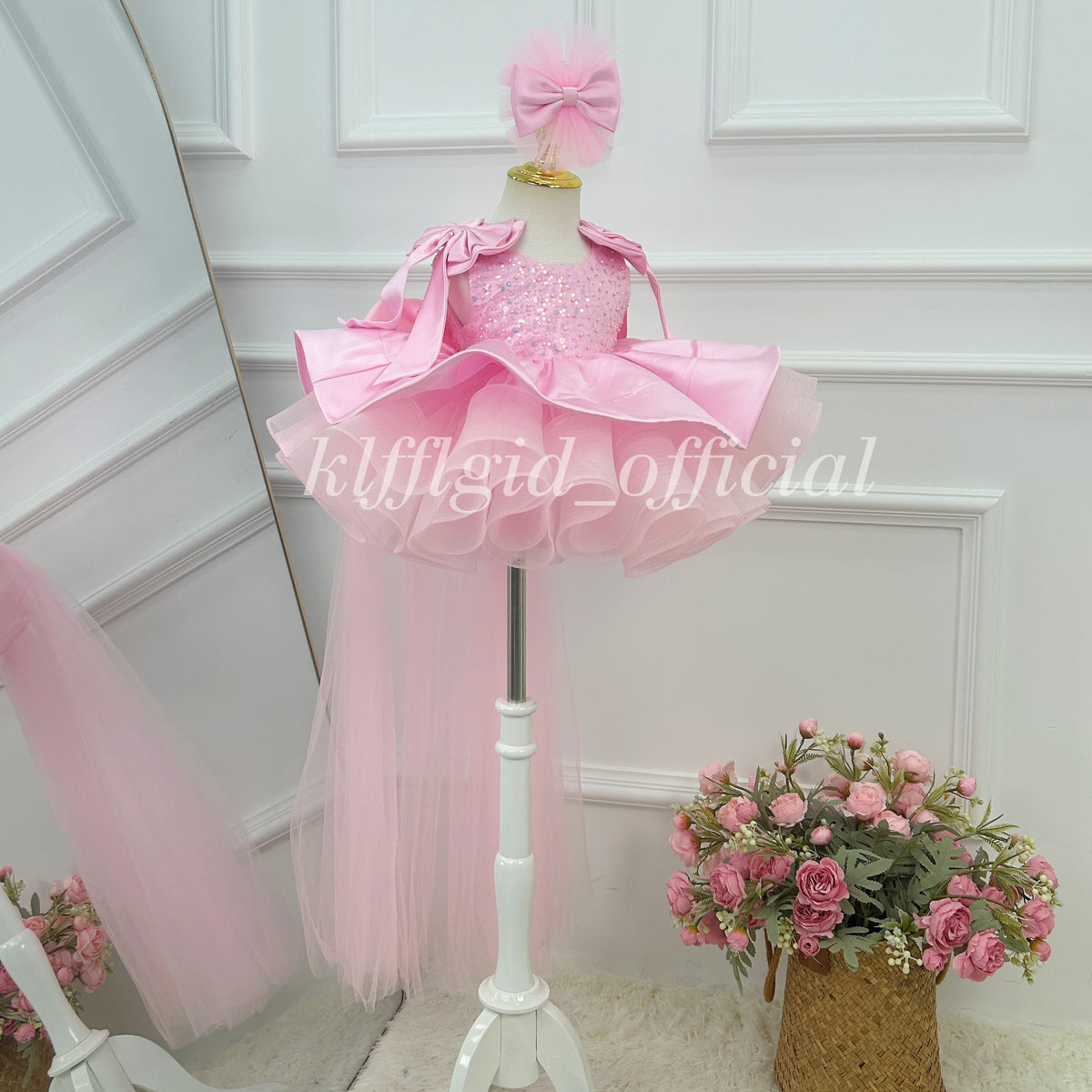 Baby Pageant Dress Birthday Party Dress Girls Sparkly Ball Gown｜KLFFIGID