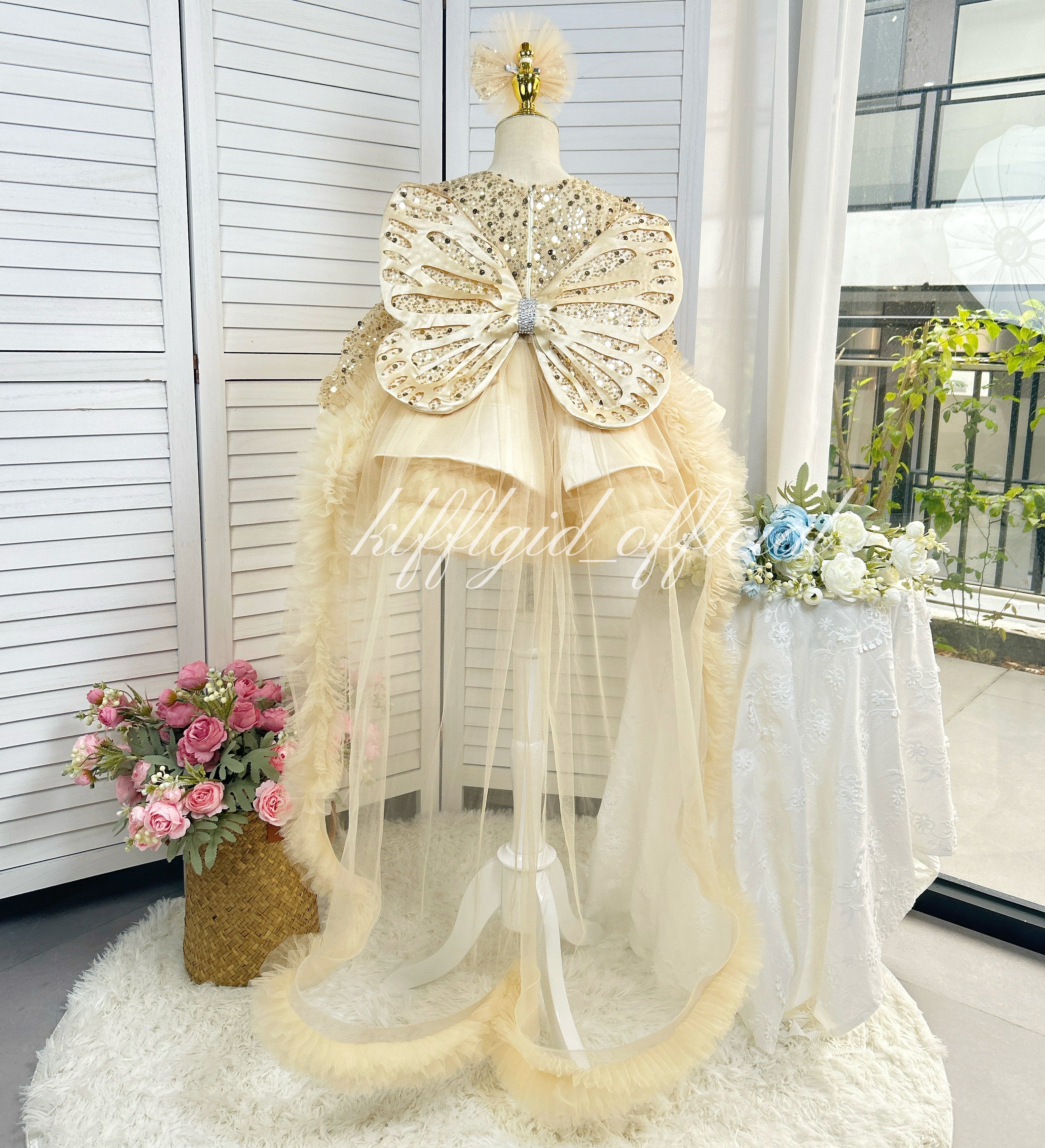 Puffy Ball Gown & Sequin Birthday Dress for Girls | KLFFLGID