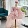 Sequin Short Sleeve Mesh Birthday Party Princess Dress | KLFFIGID