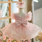 Sleeveless Butterfly Dreamy Princess Puff Flower Girl Dress | KLFFIGID