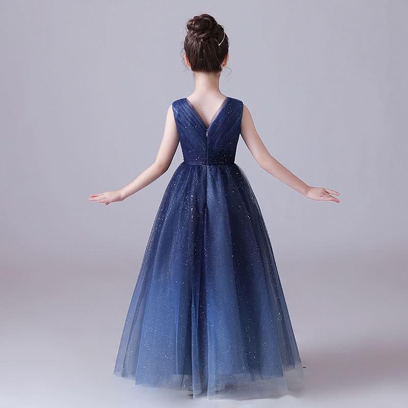 Enchanting Starry Princess Dress Classic V-Neck for Sophisticated Charm Glittering Details Reflect the Beauty of the Stars