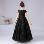 Elegant Black Princess Style A Starry Gown for a Dreamy Look Elegance Meets Sweetness in a Starry Dress