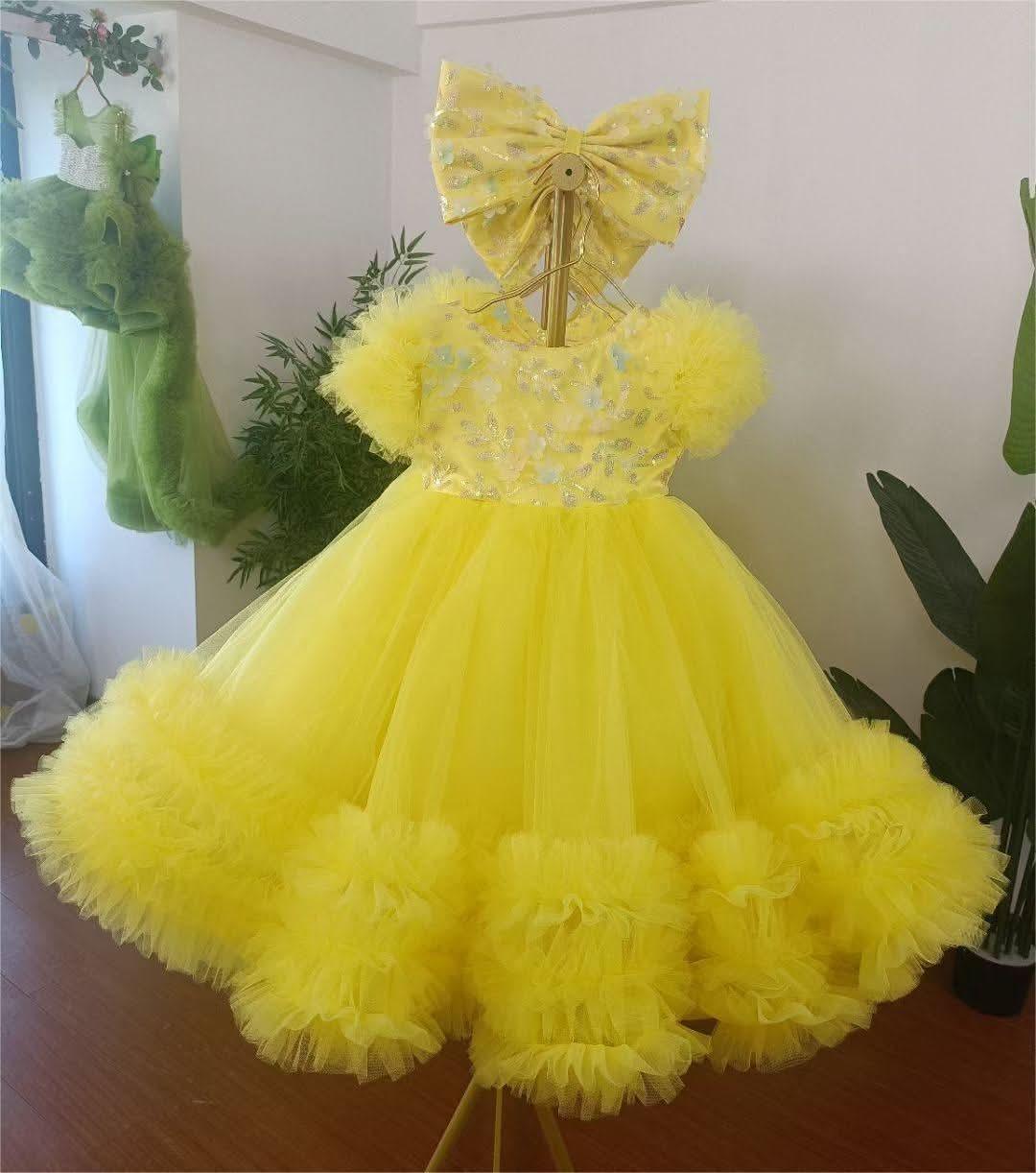 12m-12yrs multicolour sleeve baby birthday party princess dress for wedding dress for girls