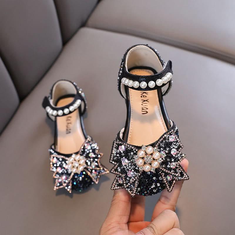 A Fairy Tale Crystal Shoe for Little Princesses Sweet Bowknot to Highlight Princess Charm Luxe Pearls for the Perfect Dress Companion