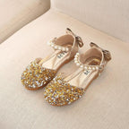 Pearl Sequin Sandals Elegance and Playfulness Combined Children's Shoes