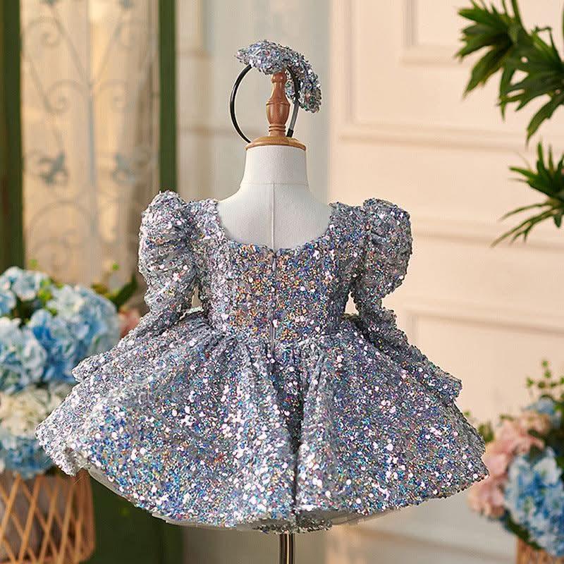 Girls Sparkling Sequin Princess Party Dress | KLFFIGID