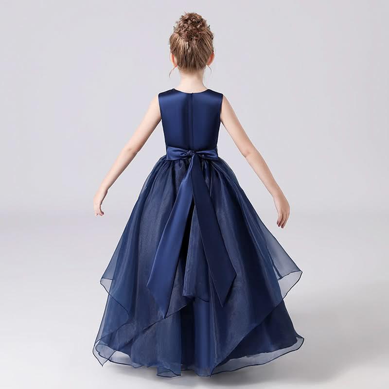 Dreamy Blue Gown for an Elegant Little Princess Multi-Layered Organza Dress for a Touch of Royal Playfulness