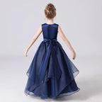 Dreamy Blue Gown for an Elegant Little Princess Multi-Layered Organza Dress for a Touch of Royal Playfulness