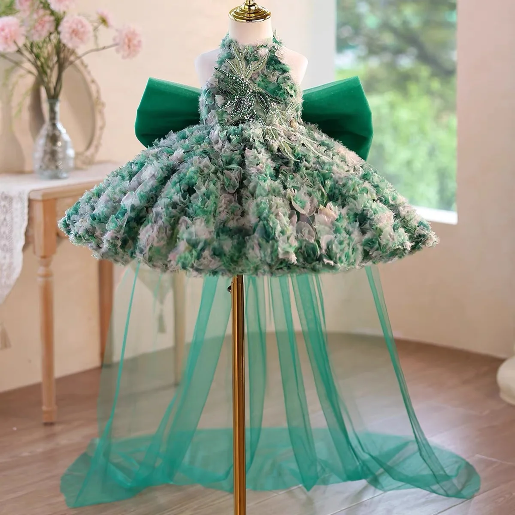 Baby Birthday Dress Girls' Christmas Dress Pageant Gown Elegant Couture Dress｜KLFFIGID