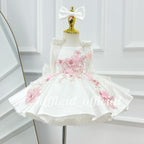 Baby Birthday Dress Gorgeous Flower Girl Dress Floral Embroidery Dress ｜KLFFIGID
