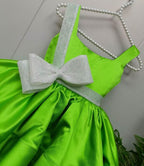 Custom Girls Christmas Big Bow Flower Princess Dress | KLFFIGID