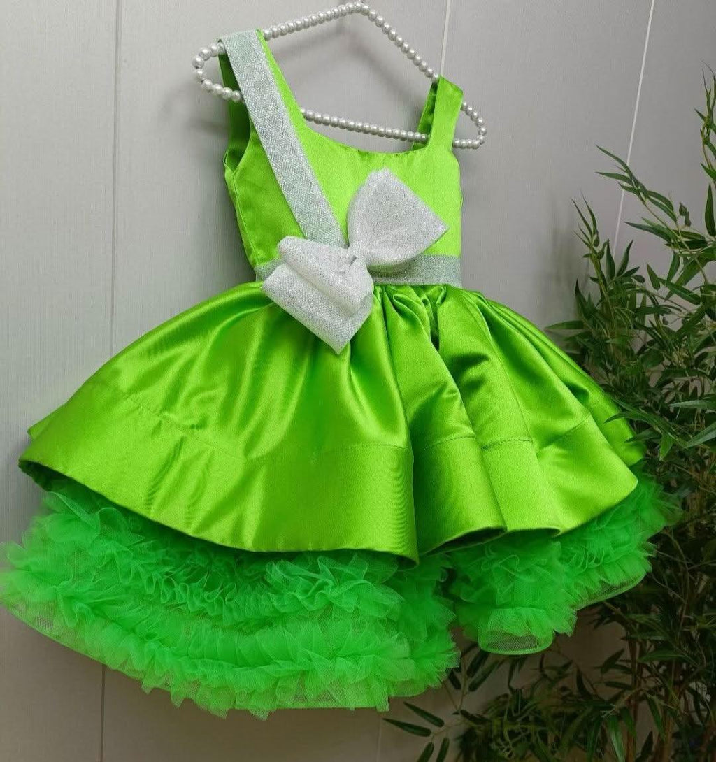 Custom Girls Christmas Big Bow Flower Princess Dress | KLFFIGID