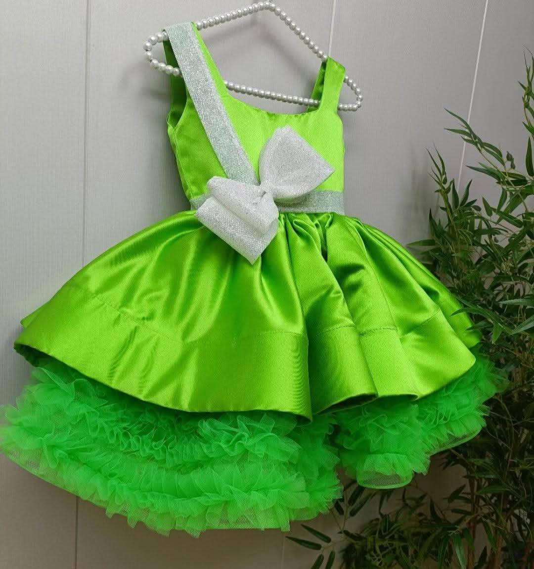 Custom Girls Christmas Big Bow Flower Princess Dress | KLFFIGID