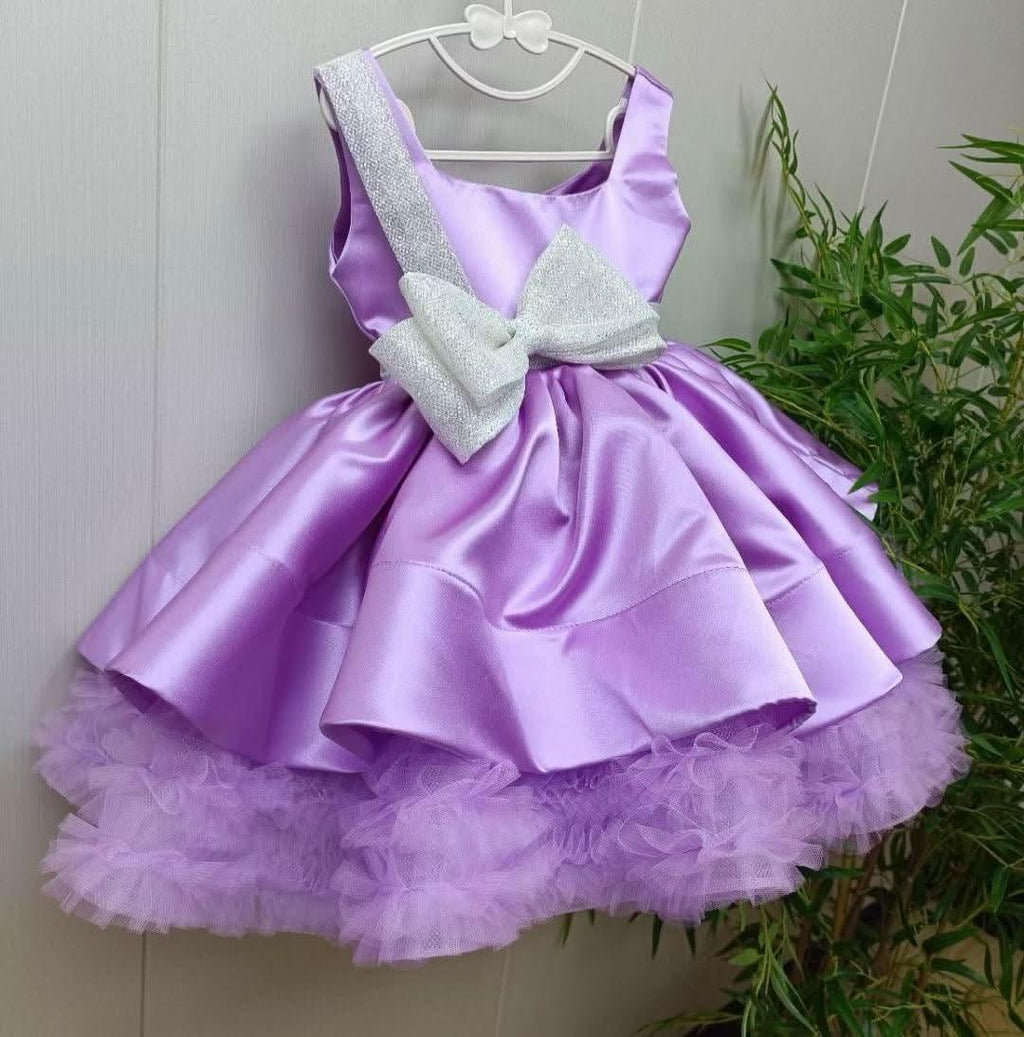 Custom Girls Christmas Big Bow Flower Princess Dress | KLFFIGID
