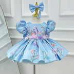 3D Floral Party Dress Baby Birthday Dress Elegant pageant gown｜KLFFIGID